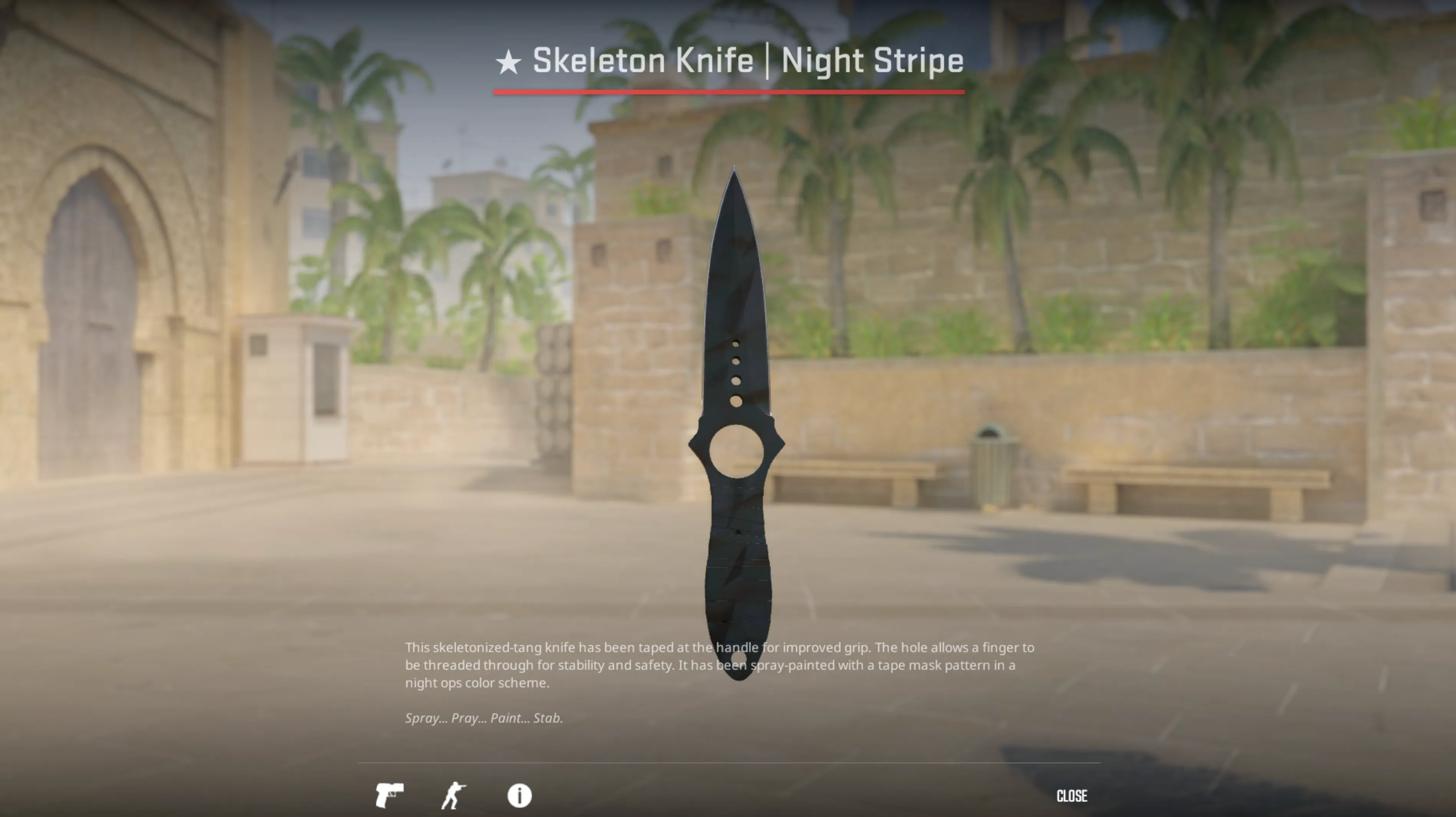Skeleton Knife Night Stripe
